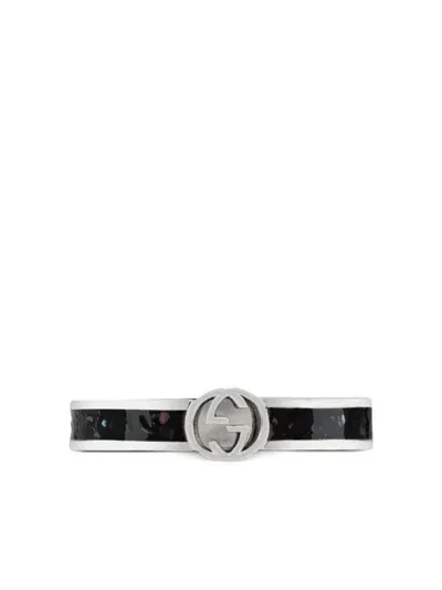 Gucci Interlocking G Ring In Schwarz