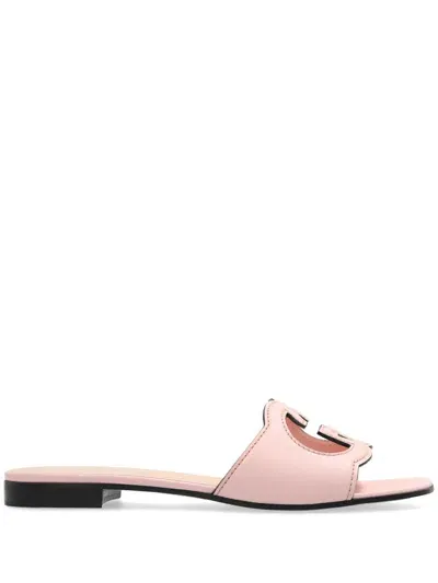 Gucci Interlocking G Slides In Pink