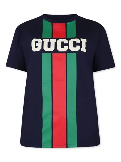 Gucci Blue T-shirt For Kids With Logo