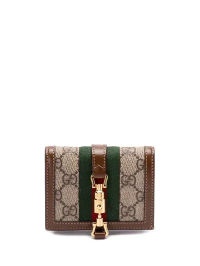 Gucci `jackie 1961` Card Case In Brown