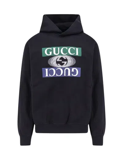 Gucci Jersey Hooded Sweatshirt In Black