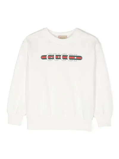 Gucci Kids Felpa Con Stampa In White