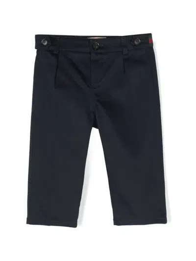 Gucci Kids Pantaloni Con Righe In Blu