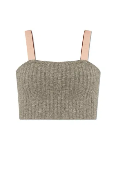 Gucci Knit Cropped Top In Grey