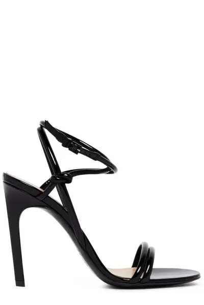 Gucci 105mm Alma Patent Leather Sandals In Black