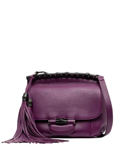 Gucci Leather Crossbody In Purple