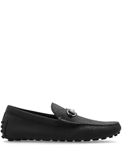 Gucci Black Horsebit Leather Loafers