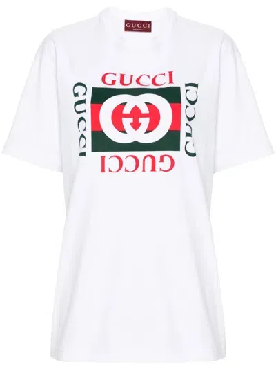 Gucci Logo Cotton T-shirt In White