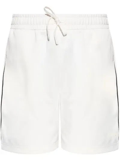 Gucci Cotton Embroidered Logo Shorts In White+mix