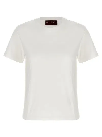 Gucci Logo Embroidery T-shirt In White