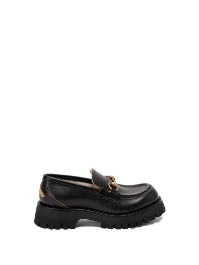 Gucci Lug Sole Loafers In Black  