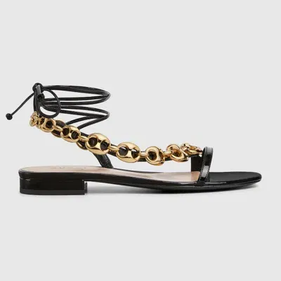 Gucci Marina Chain Damensandale In Black