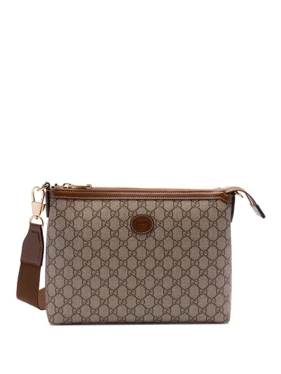 Gucci Messenger Bag With `interlocking G` In Brown