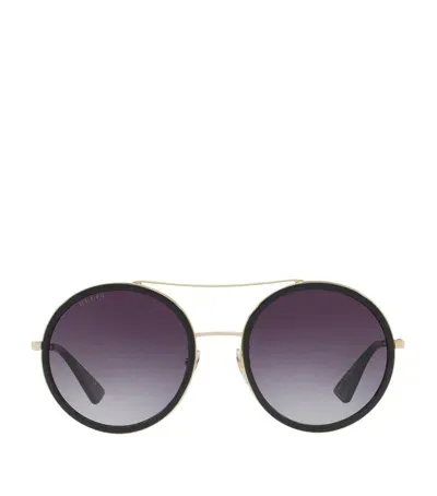 Gucci Metal Round Sunglasses In Grey