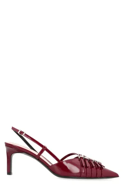 Gucci Mid Heel Slingback Pumps In Red