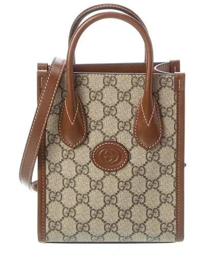 Gucci Gg Supreme Shoulder Bag In Brown