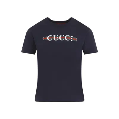 Gucci New 70s Cotton T-shirt In Blue