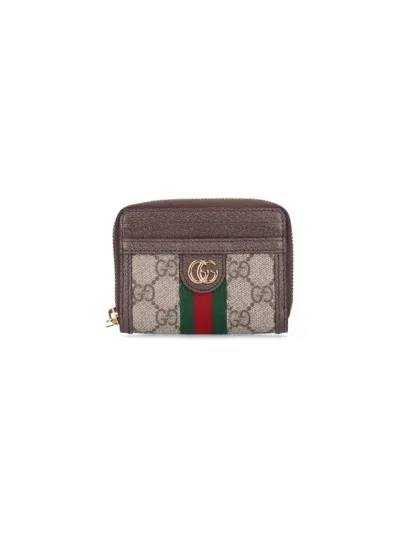 Gucci 'ophidia' Card Holder In Beige