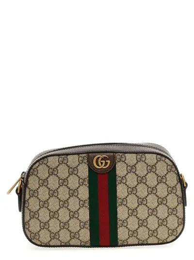 Gucci Ophidia Gg Small Shoulder Bag In Brown