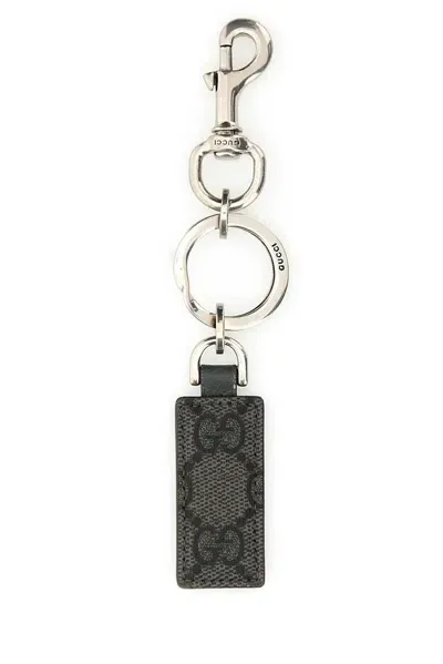 Gucci Ophidia Gg Supreme Keychain In Black