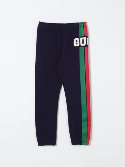 Gucci Logo Cotton Sweatpants In Dark Night