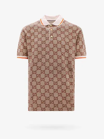 Gucci Polo Shirt In Brown