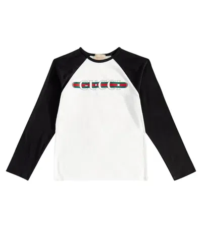 Gucci Kids' Printed Cotton T-shirt In White