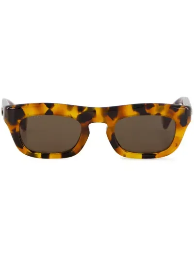 Gucci Rectangular-frame Sunglasses In Brown