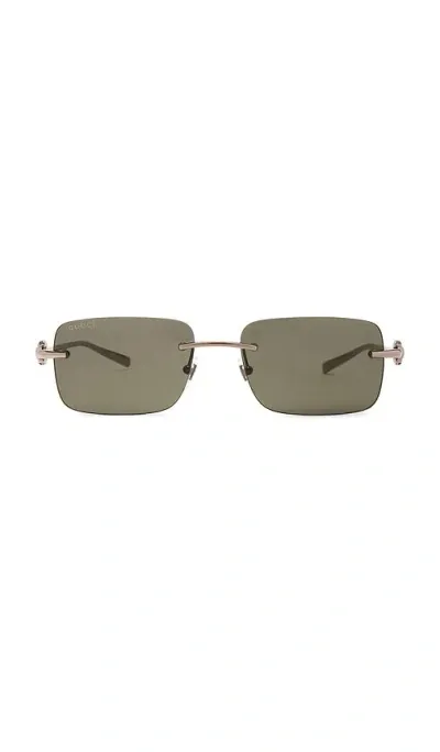 Gucci Rectangular Sunglasses In Grey