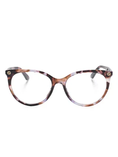 Gucci Round-frame Glasses In Brown