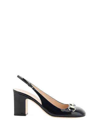 Gucci 55mm Horsebit Leather Pumps In Black