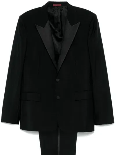 Gucci Satin-trim Suit In Black