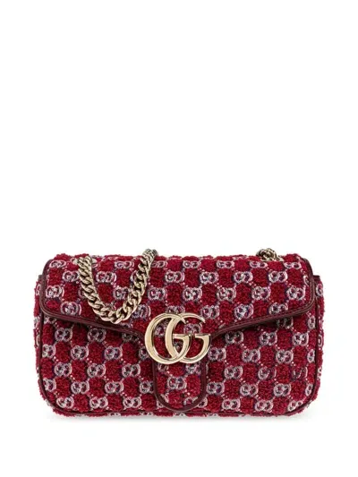 Gucci Small Gg Marmont Shoulder Bag In Red/blue