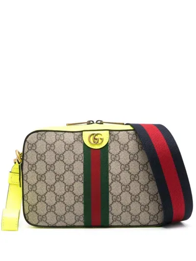 Gucci Small Ophidia Gg Cross Body Bag In Brown