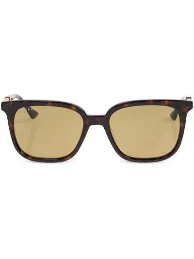 Gucci Square-frame Sunglasses In Gold