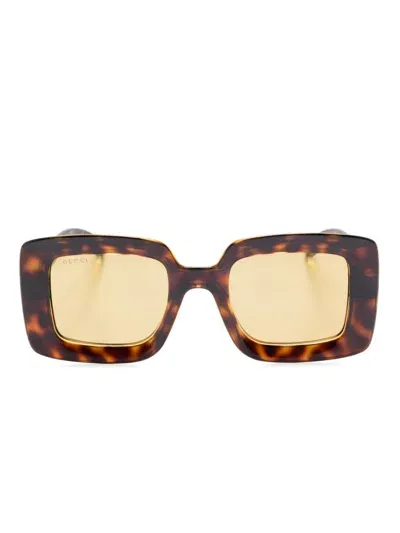 Gucci Square-frame Sunglasses In Brown