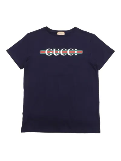 Gucci S/s T.shirt Ctn Jersey In Blue