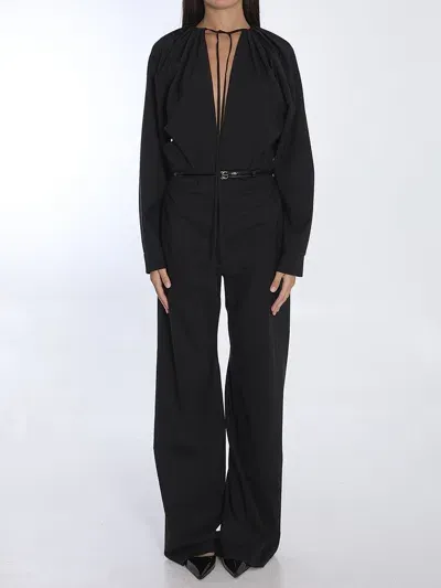 Gucci Stretch Wool Jumpsuit In Black