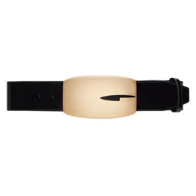 Gucci Rectangular G Buckle Leather Belt In Black