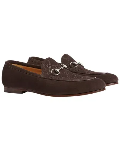 Gucci Suede Loafer In Night Cocoa X Malaga