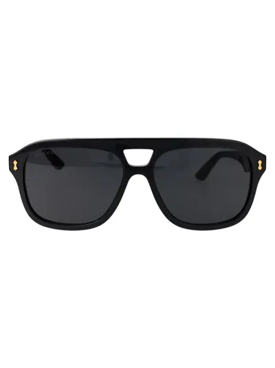 Gucci Sunglasses In 001 Black Black Grey