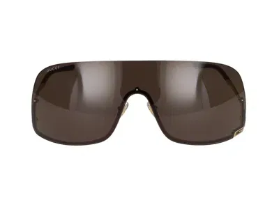 Gucci Sunglasses In Gold Gold Brown