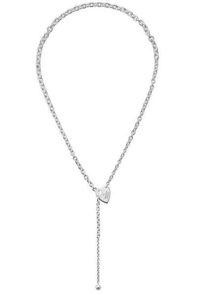 Gucci Trademark Heart Motif Lariat Necklace In Sterling Silver