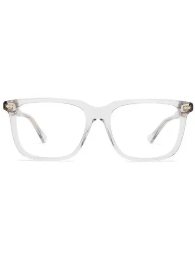 Gucci Transparent Square Glasses In Metallic