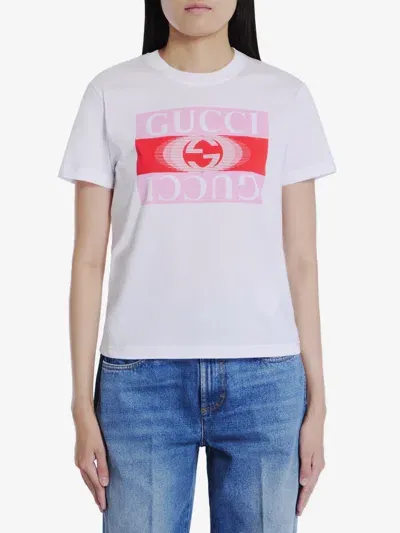 Gucci Tshirt Con Stampa  In White