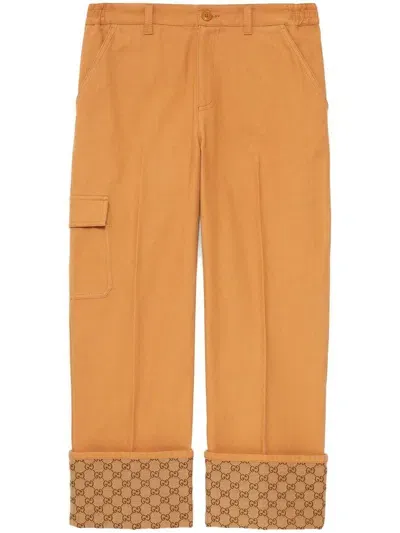 Gucci Turn-up Hem Cargo Pants In Brown