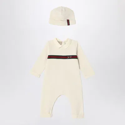 Gucci Two-piece Set In White Plush Cotton Jersey In Neutral