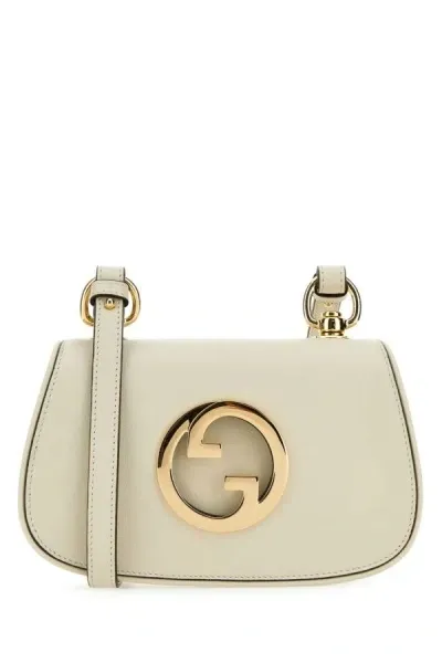 Gucci Ivory Leather  Blondie Crossbody Bag In White