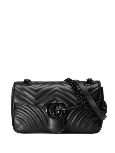 Gucci Small Gg Marmont Shoulder Bag In Black