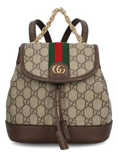 Gucci Mini Ophidia Backpack In Beige